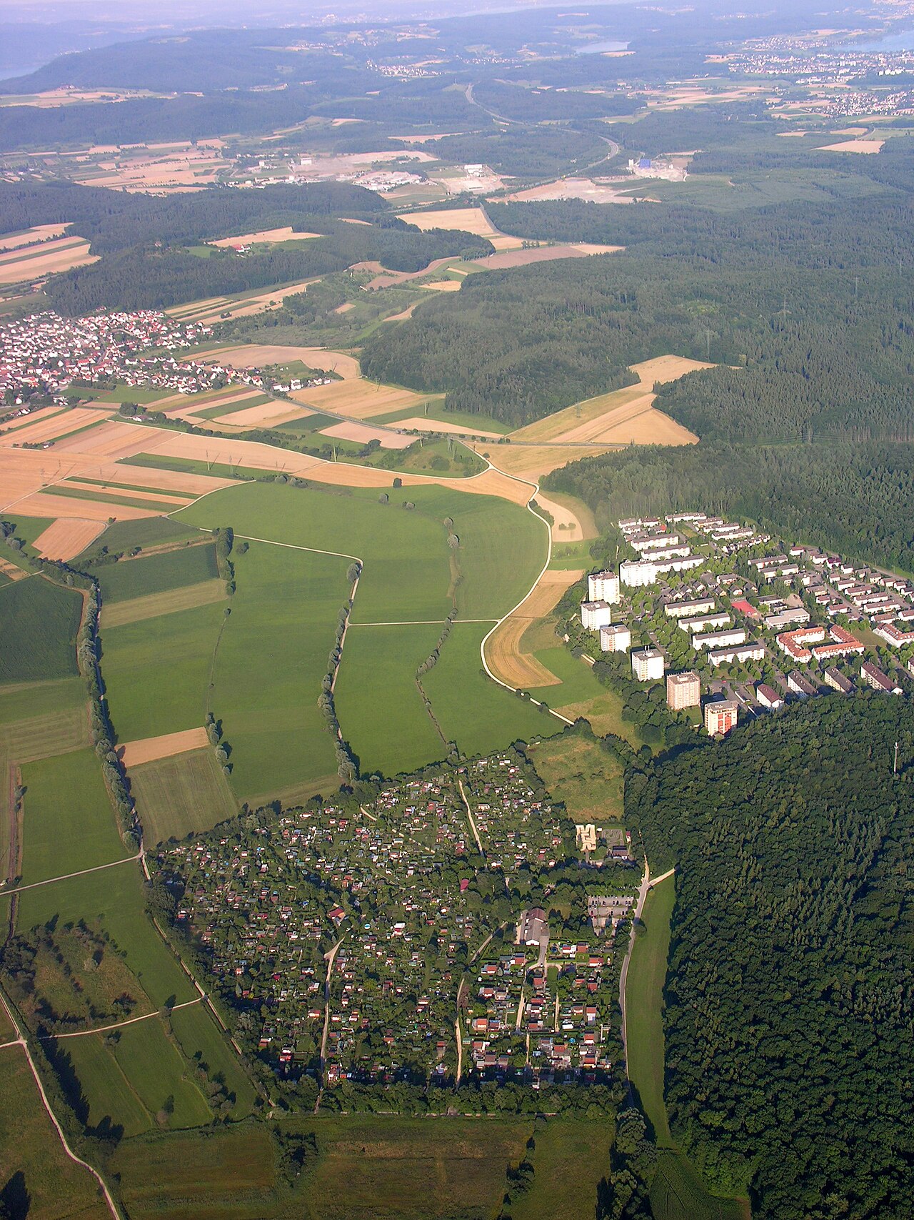 Aerial View of Garden Plots outside Singen – Sportverein der Hundefreunde Singen u. Umgebung e.V.
