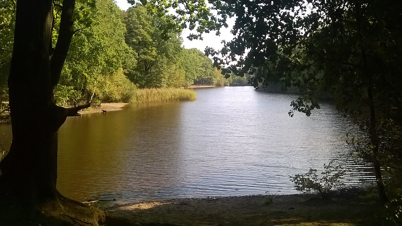 Kupferteich im Verlauf der Mellingbek in Hamburg, zwischen Poppenbüttel und – Ehemaliger Campingplatz Kupferteich, Hamburg