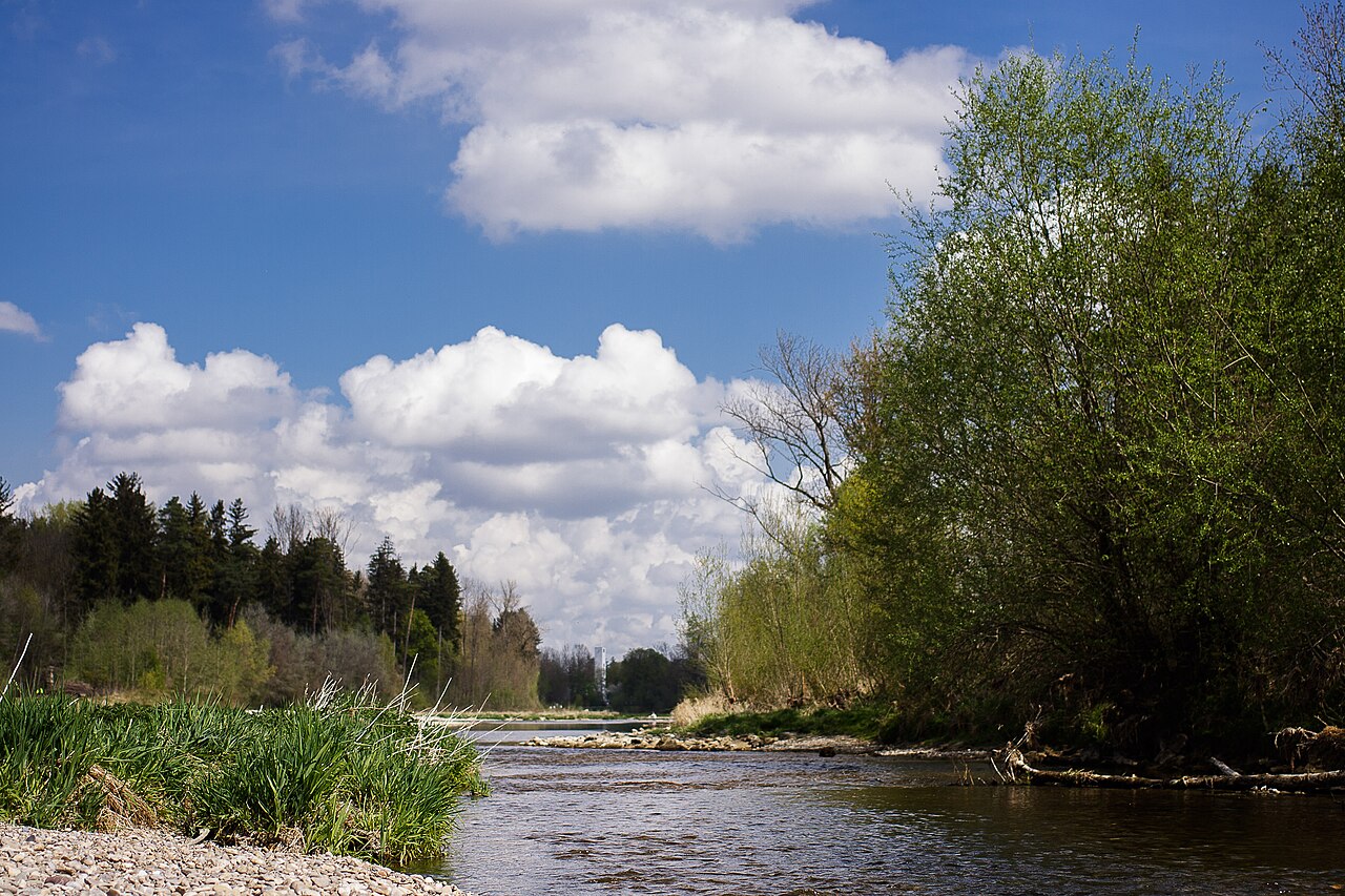 Wertachauen zwischen Inningen und Göggingen, Blick Richtung Norden – Göggingen Wäldle, Augsburg