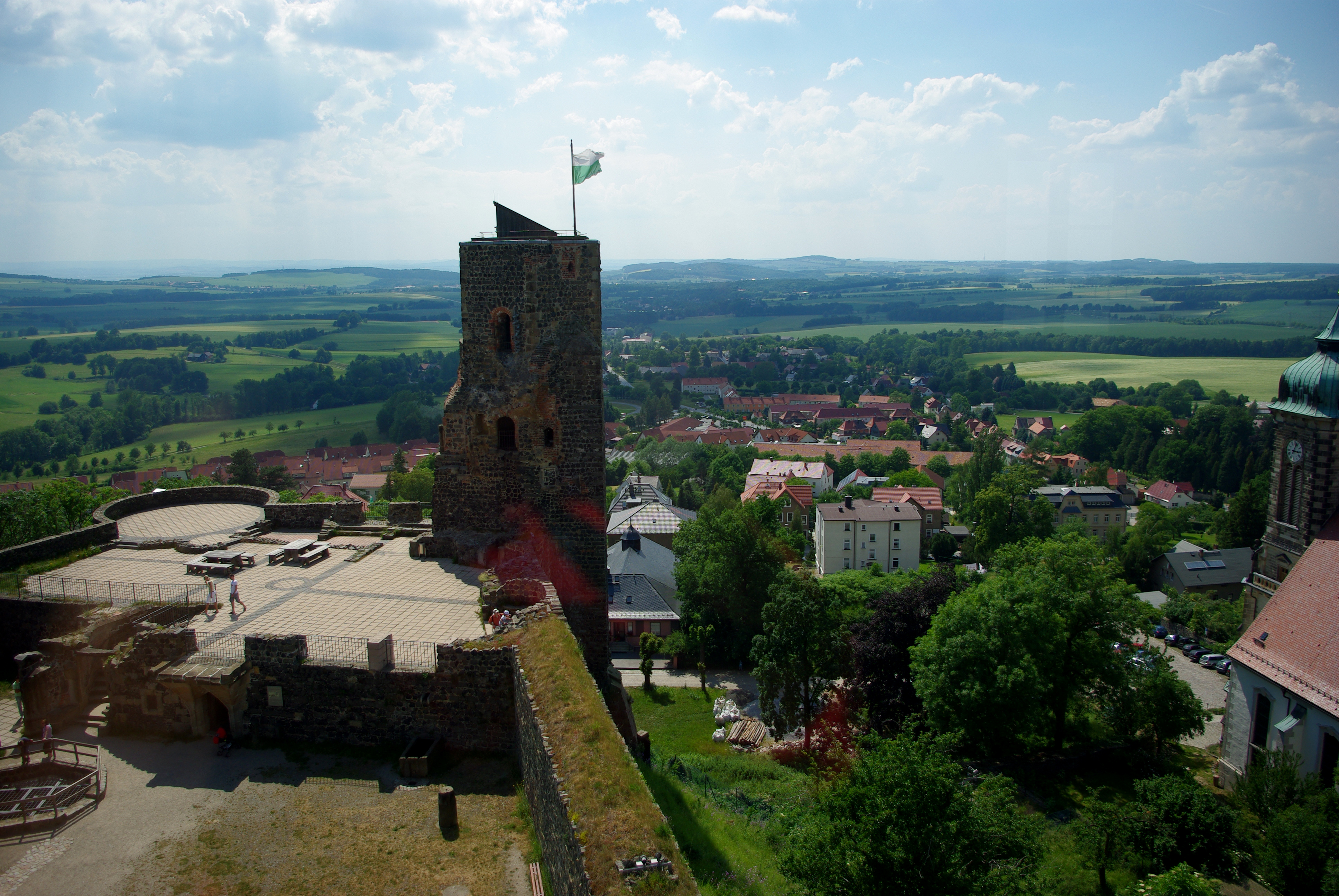 Blick auf Stolpen – hundefreundliche Region rund um Alter Sportplatz